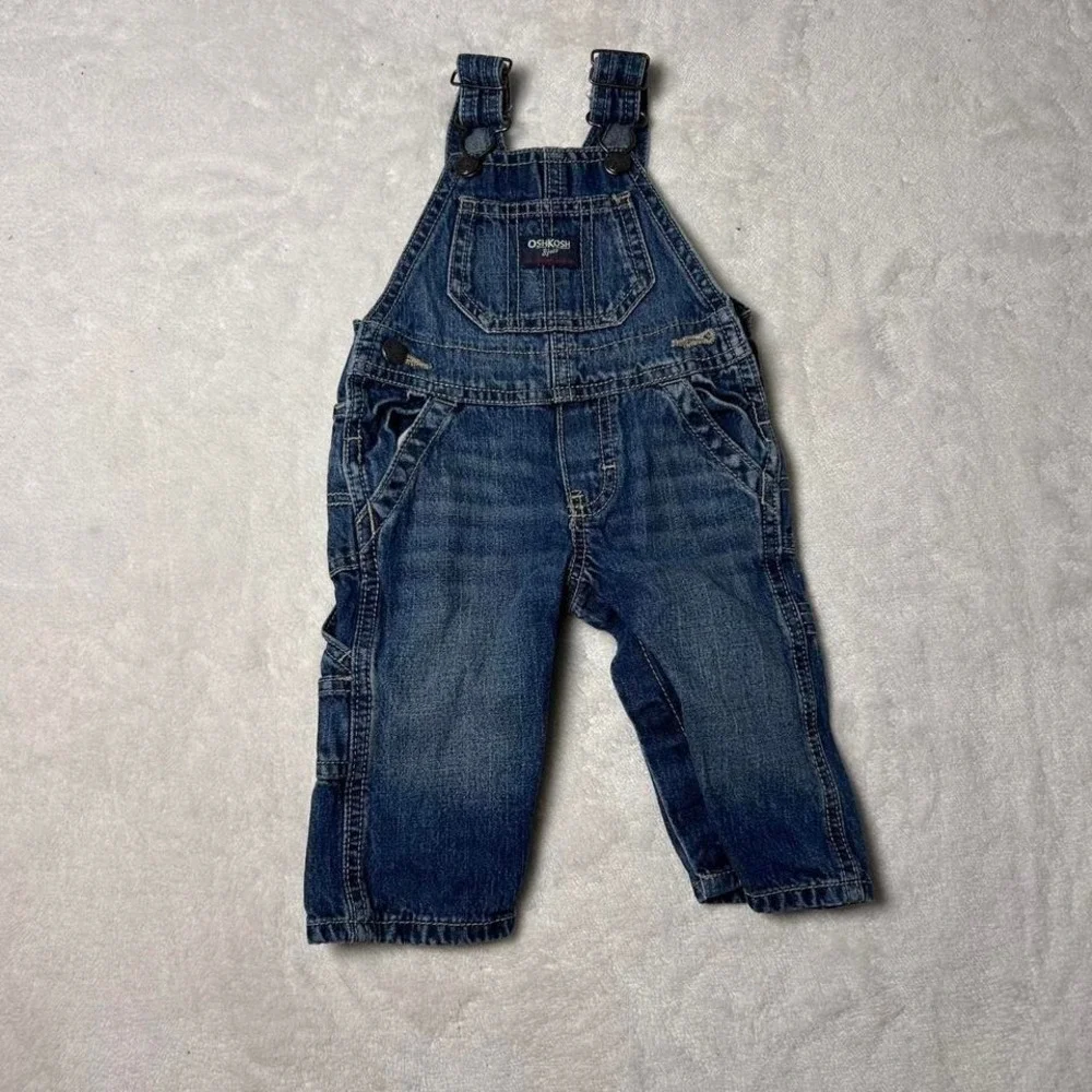 OshKosh B'gosh blue denim overalls Size 6 months #kids #denim